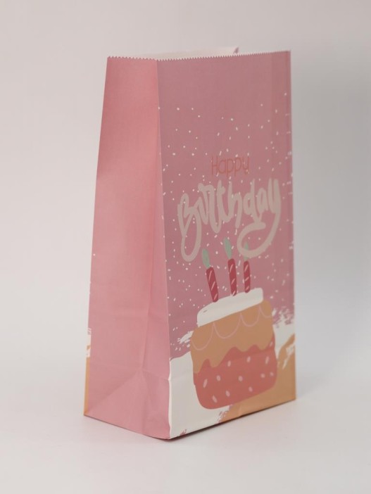 Набор подарочных пакетов+наклейки (6 шт.) &quot;Happy birthday&quot;, 24*13*8 