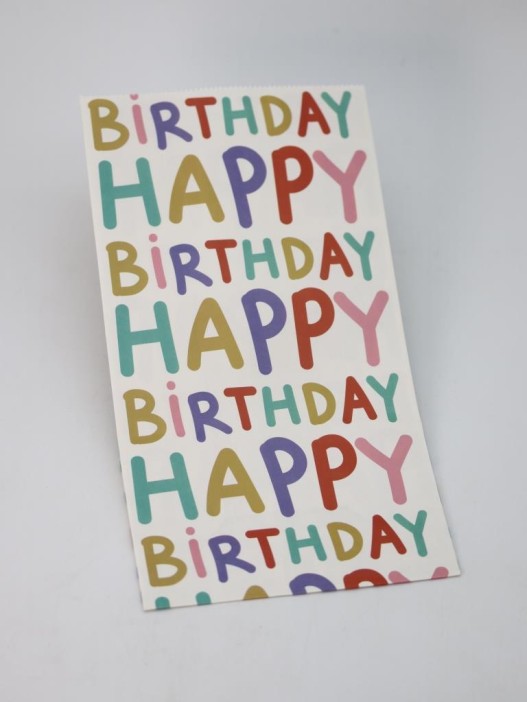 Набор подарочных пакетов+наклейки (6 шт.) &quot;Happy birthday&quot;, 24*13*8 