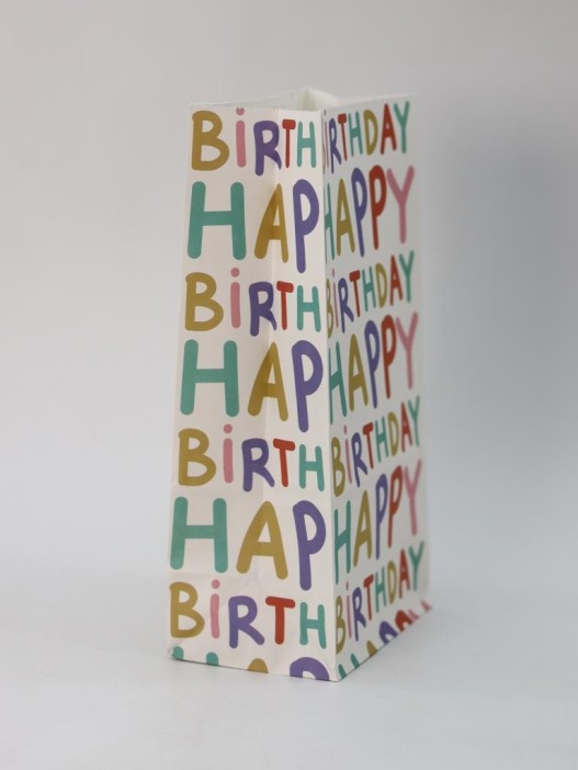 Набор подарочных пакетов+наклейки (6 шт.) &quot;Happy birthday&quot;, 24*13*8 