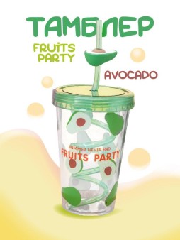 Тамблер iLikeGift "Fruits party Avocado", green (380 ml)
