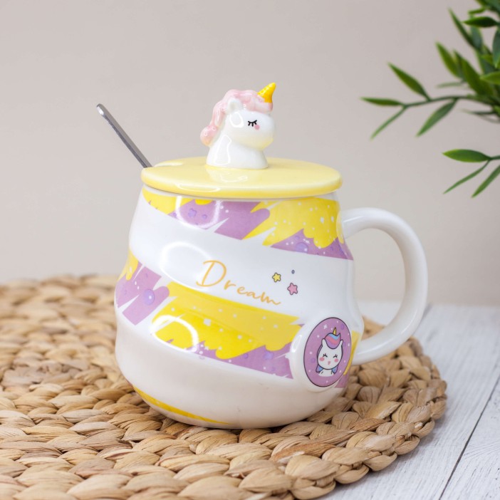 Кружка "Cream unicorn", yellow (430 ml) 