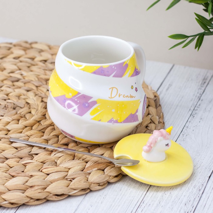 Кружка "Cream unicorn", yellow (430 ml) 