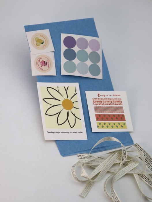 Упаковочный набор для подарков (2 листа+лента+открытка+5 наклеек) &quot;Dreamwave&quot;, 50x70 см 