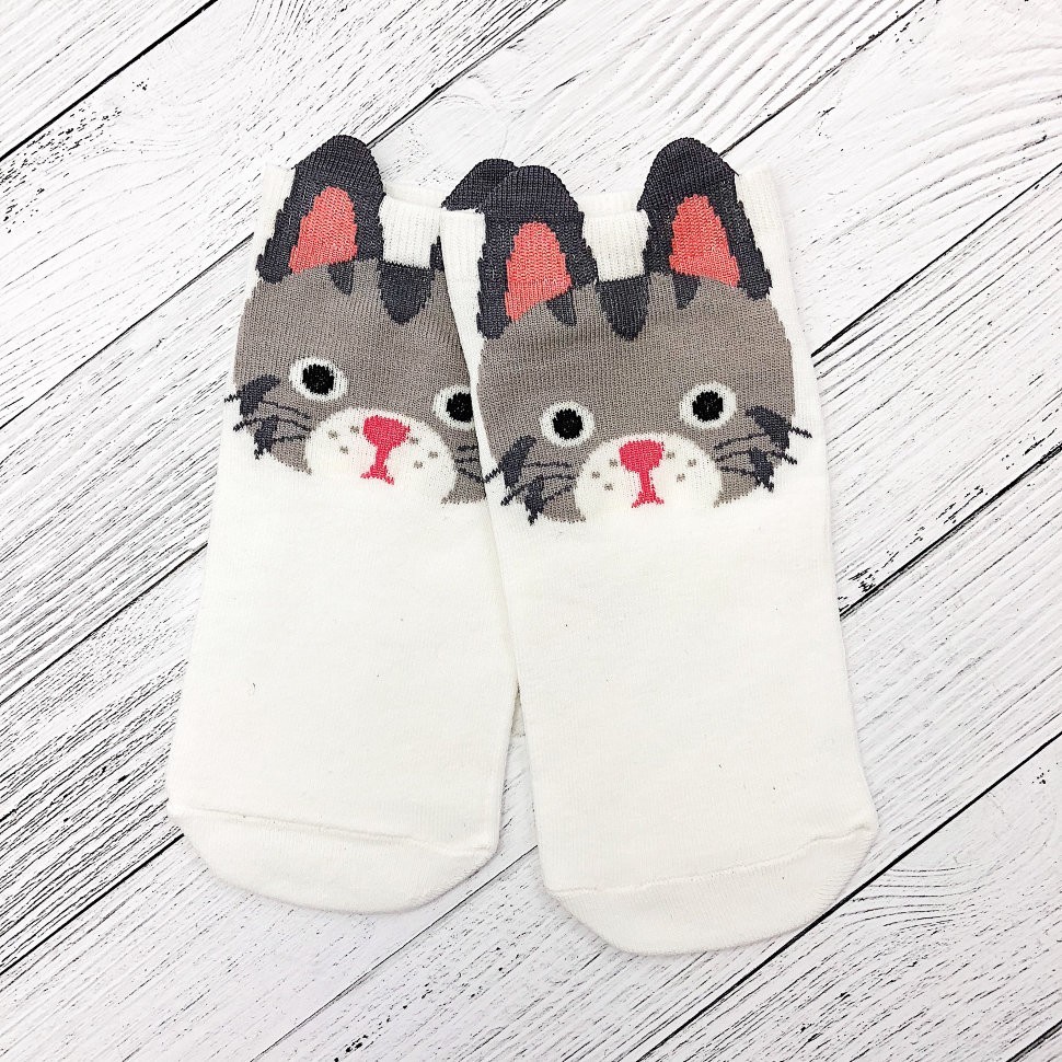 Носки "Котик", белые