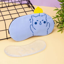 Маска для сна гелевая "Cute cat", blue