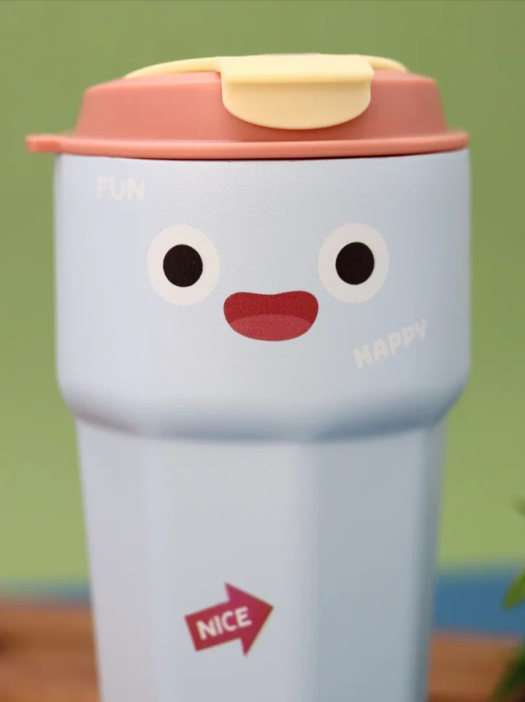 Термокружка «Funny face», yellow (450 мл) 