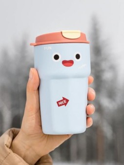 Термокружка «Funny face», yellow (450 мл)