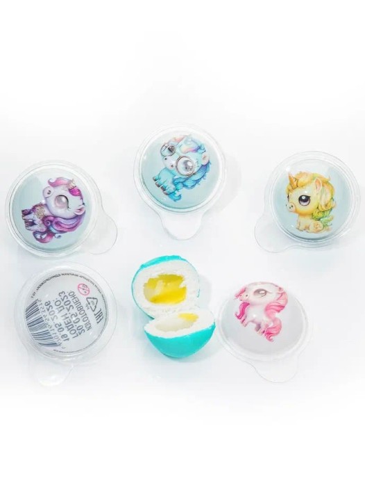 Жевательная резинка с кислой начинкой «Дуй пузырь! ШАРИКИ ЕДИНОРОЖКИ», 50 шт. 