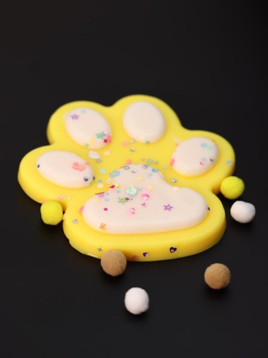 Мялка - антистресс «Игривая Таба ЛАПКА», жёлтая, 13 х 14 см 