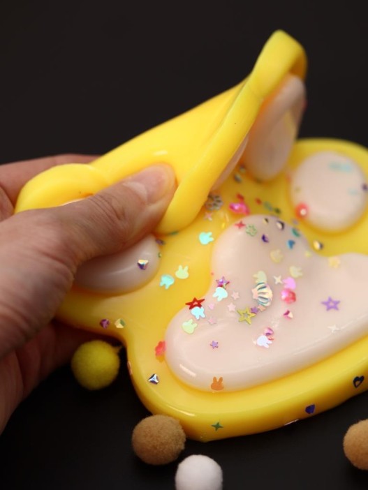 Мялка - антистресс «Игривая Таба ЛАПКА», жёлтая, 13 х 14 см 