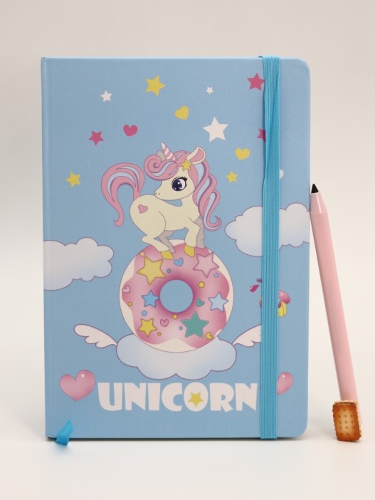 Блокнот (А5) &quot;Unicorn on the cloud&quot;, blue (14.5*21) 