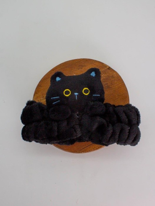 Повязка на голову GIRLY "Кот Фари", черная 