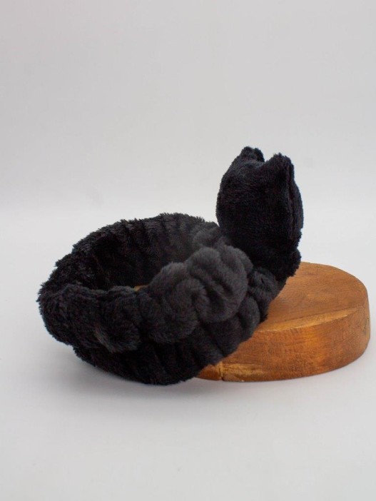 Повязка на голову GIRLY "Кот Фари", черная 