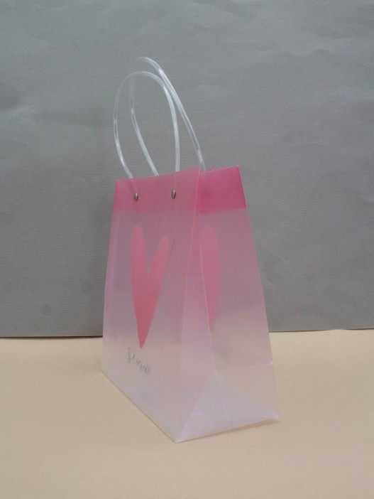 Пакет подарочный «Transparent love», pink-white (22*21.5*10) 