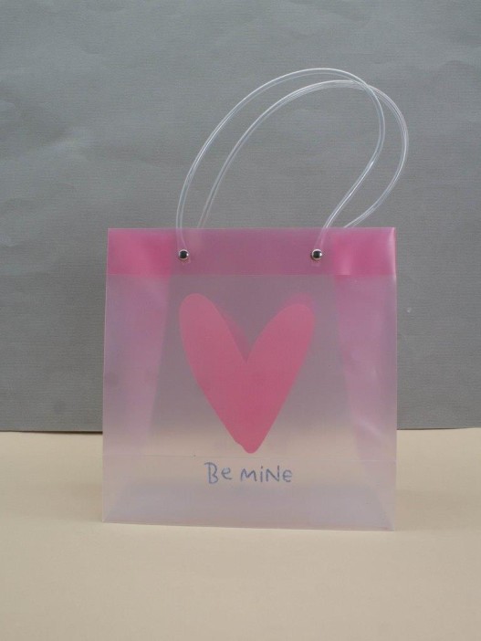 Пакет подарочный «Transparent love», pink-white (22*21.5*10) 