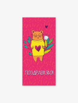 Набор конвертов для денег 5 шт. «Медведь в жёлтом свитере», 16.5*8 см