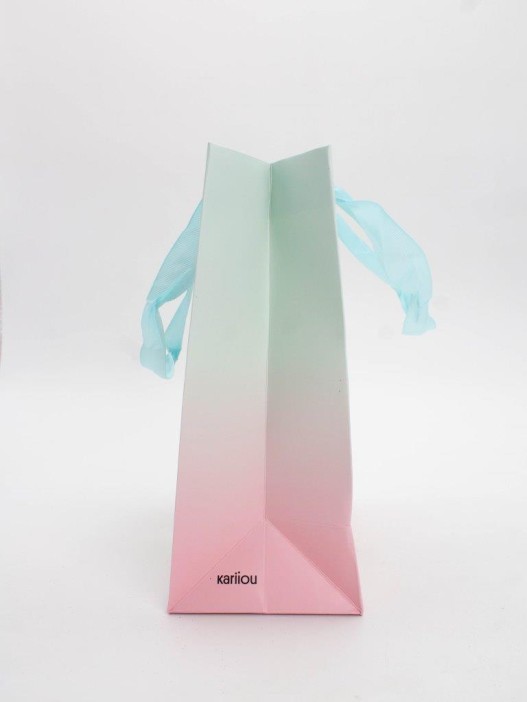 Пакет подарочный «Rainbow glitter», blue-pink (18*23*10) 