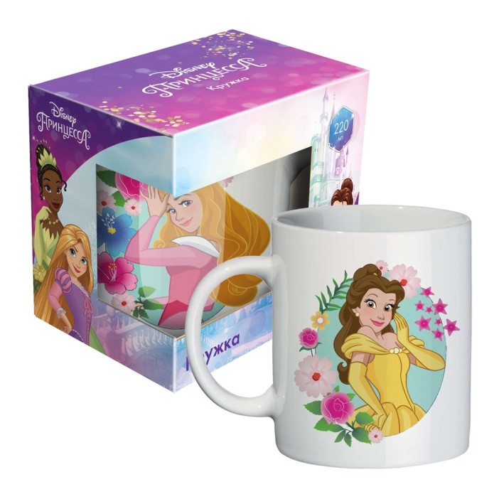 Кружка &quot;Принцессы. Аврора и Белль&quot;, в подарочной упаковке, фарфор (220 мл) 