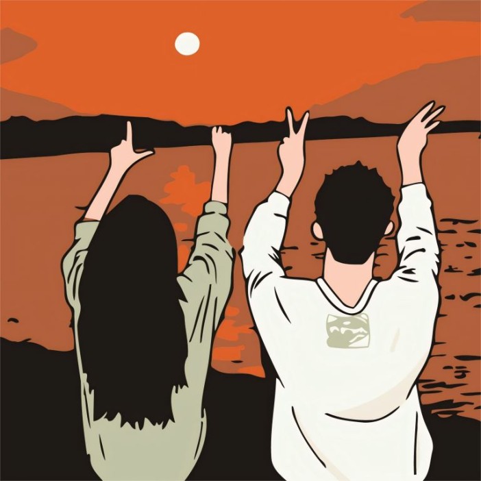 Картина по номерам на подрамнике Draw Me! «Couple in love», (20*20 см) 