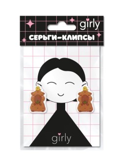 Серьги-клипсы GIRLY "Капибара с цыпленком"