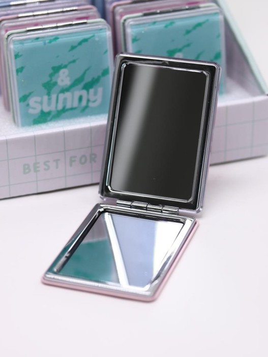 Зеркало раскладное &quot;Zoo print&quot;, розовое, 8*6 см 