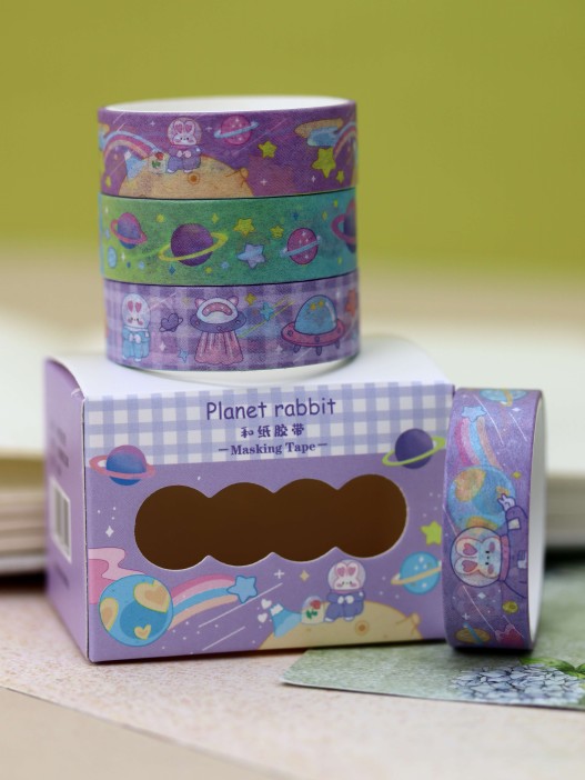 Набор декоративного скотча «Planet rabbit», purple 