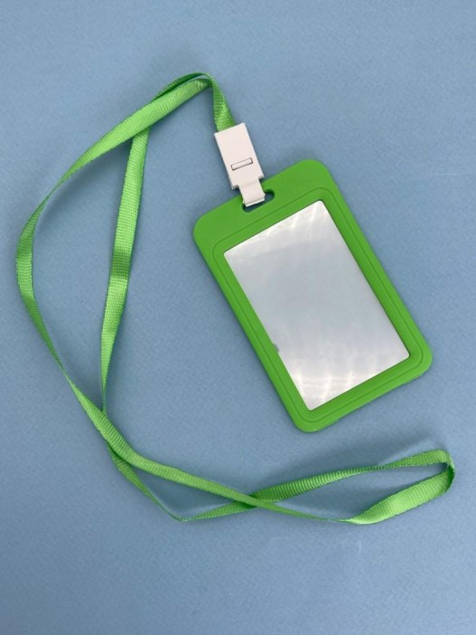 Держатель для карт с шнурком "Clear color", green (11*7 см) 