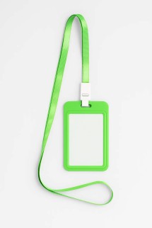 Держатель для карт с шнурком "Clear color", green (11*7 см)