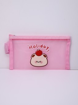 Пенал "Holiday bear", pink (11.6*19 см)