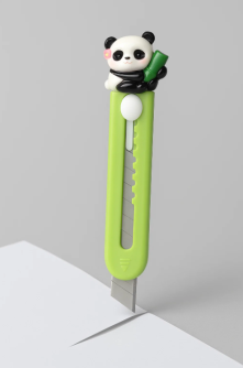 Канцелярский нож "Панда", зеленый