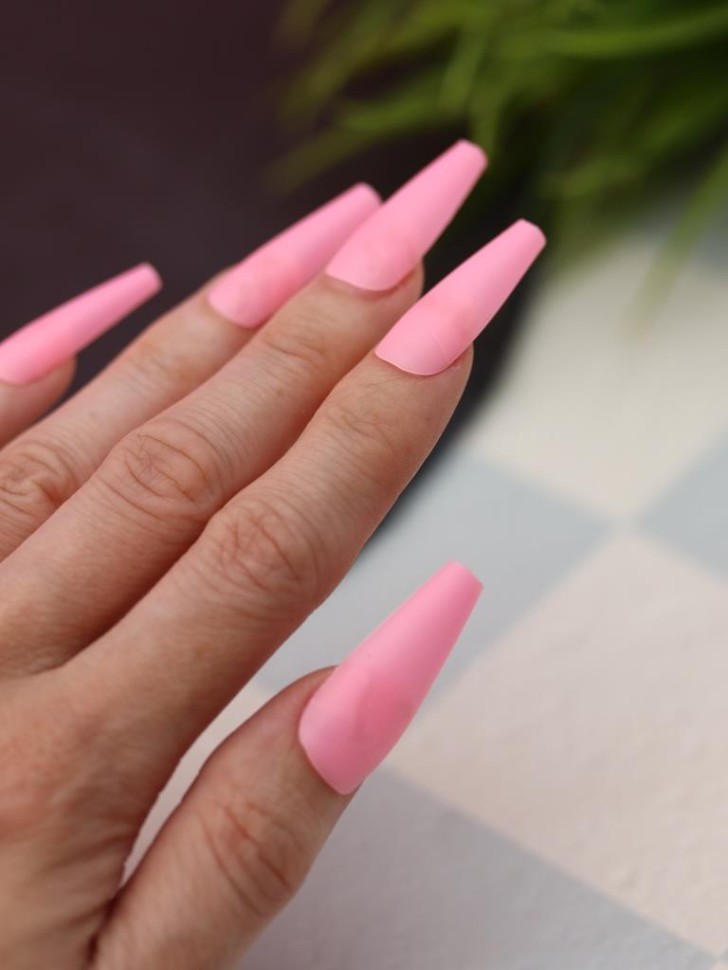 Накладные ногти GIRLY "Нежно-розовый", 12 шт., складными пластинами