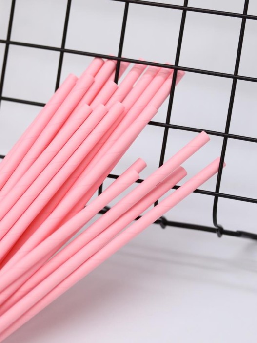 Трубочки одноразовые для напитков 25 шт. &quot;Party go&quot;, pink (197 мм) 