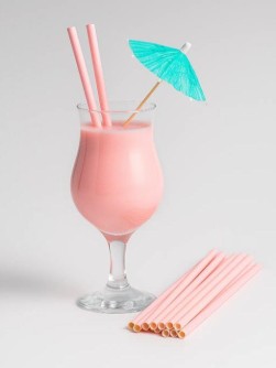Трубочки одноразовые для напитков 25 шт. "Party go", pink (197 мм)
