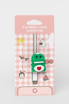 Защитная насадка для провода "Love dino", green