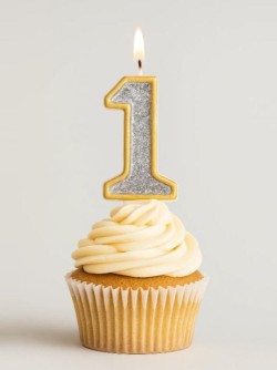 Свеча для торта "Sparkle digit" цифра 1, (7 см)
