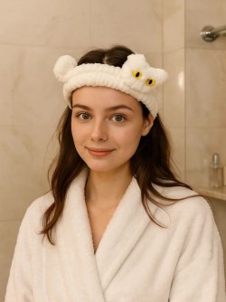 Повязка на голову GIRLY "Yellow eyed cat", white