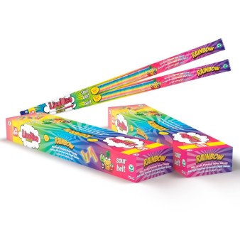 Желейные конфеты LicoRiko "Кислые ремешки Радуга", 72шт