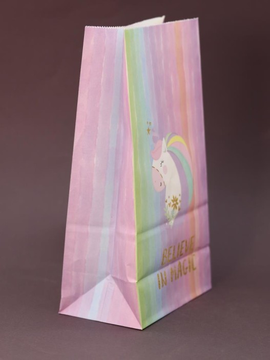 Набор подарочных пакетов+наклейки (6 шт.) &quot;Hello unicorn&quot;, 24*13*8 