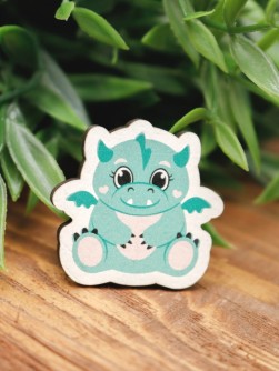 Значок ECO из дерева "Dragon", green