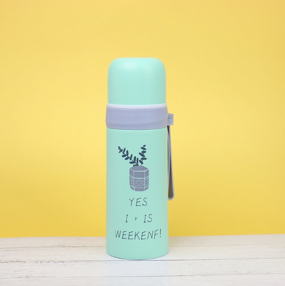 M-2743W Термос "Yes weekenf", green (350ml)