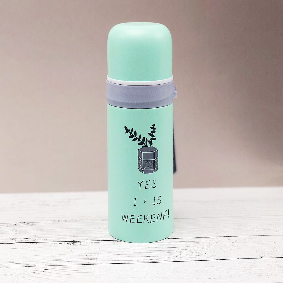 M-2743W Термос "Yes weekenf", green (350ml)