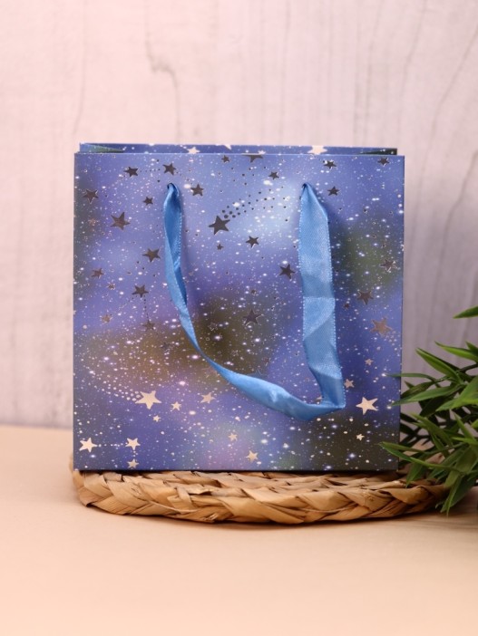 Пакет подарочный люкс (XS) «Звездное небо», (14,5*15*10) 