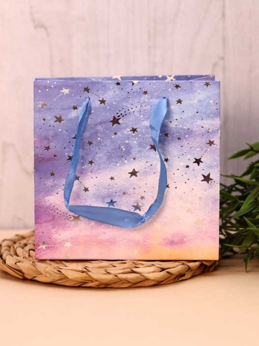 Пакет подарочный люкс (XS) «Звездное небо», (14,5*15*10) 