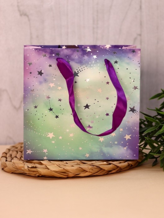 Пакет подарочный люкс (XS) «Звездное небо», (14,5*15*10) 