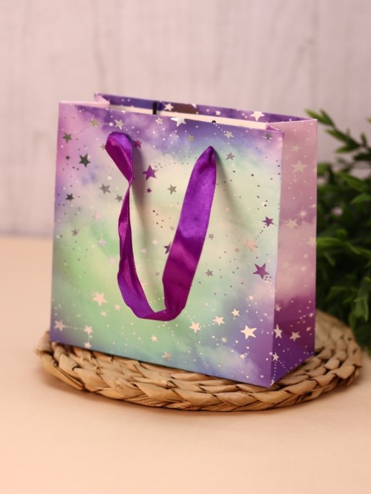 Пакет подарочный люкс (XS) «Звездное небо», (14,5*15*10) 