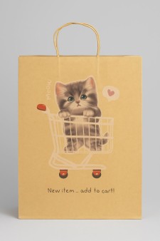 Пакет подарочный крафтовый «Katkiss», MEOW (32*42*11)