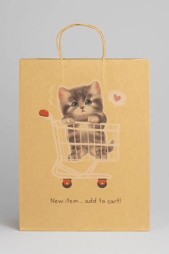Пакет подарочный крафтовый «Katkiss», MEOW (32*42*11)