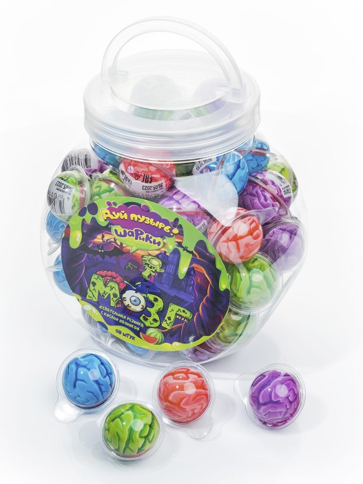 Жевательная резинка с кислой начинкой «Дуй пузырь! ШАРИКИ МОЗГ», 50 шт. 