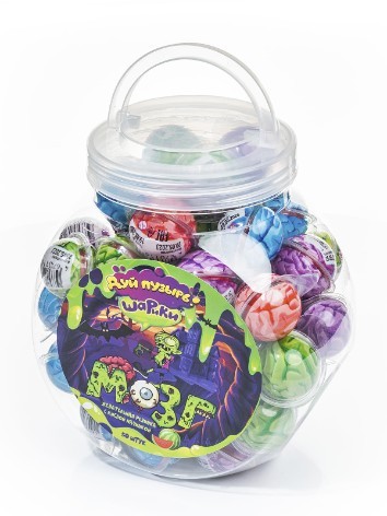 Жевательная резинка с кислой начинкой «Дуй пузырь! ШАРИКИ МОЗГ», 50 шт. 