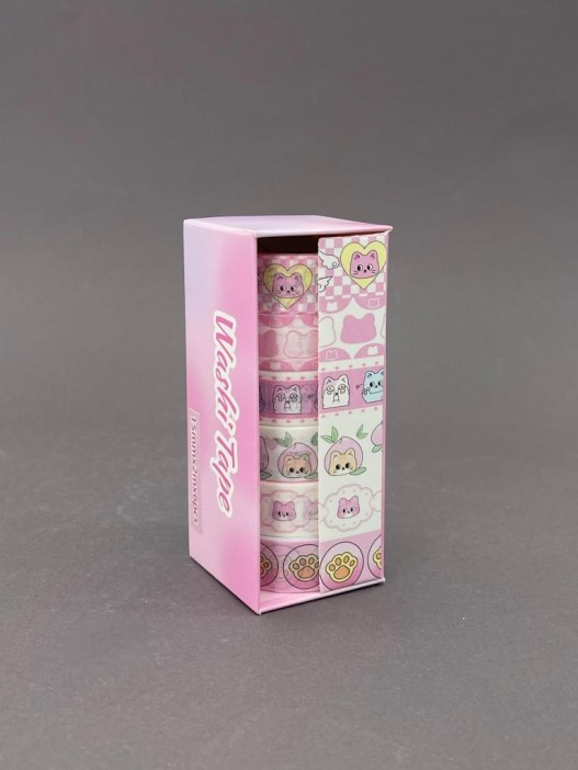 Набор декоративного скотча 6 шт. "Funny buddies", pink (1,5см*2м) 